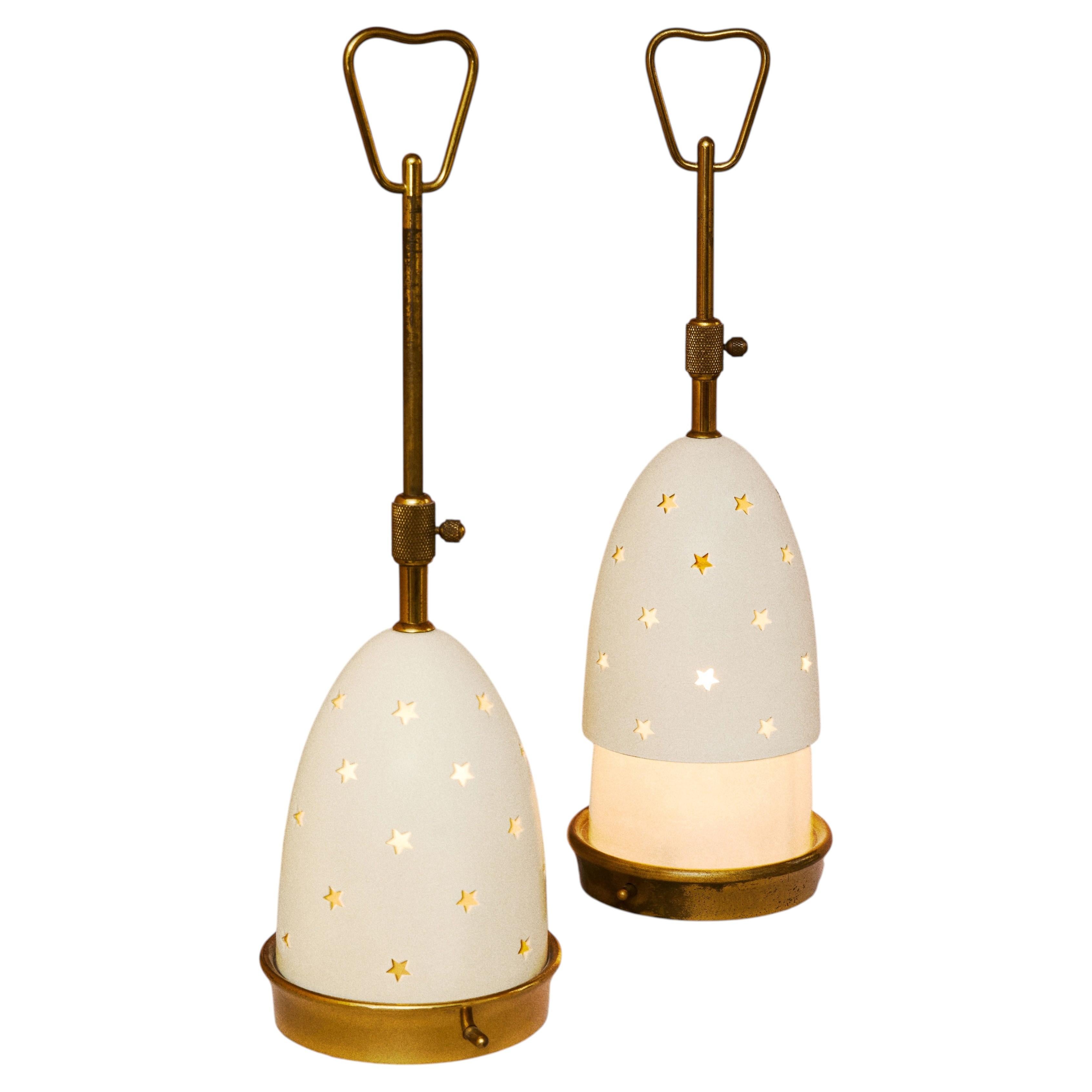 Pair of Stellina table lamps designed by Angelo Lelii, Italy