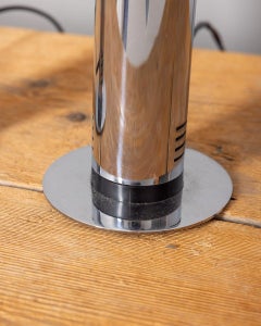 Coppia di lampade da tavolo vintage anni 70 in acciaio cromato design Targetti