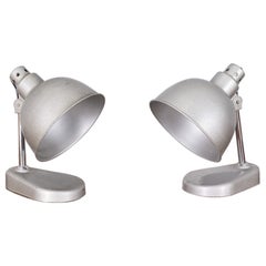 Coppia di lampade da tavolo vintage in metallo anni '60 design Seminara
