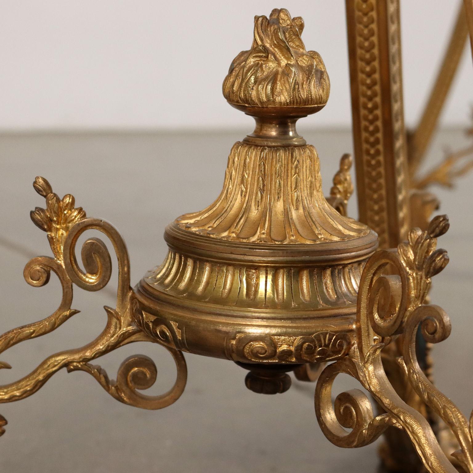 Bronze Paire de lampadaires tripodes, Italie 20e siècle en vente