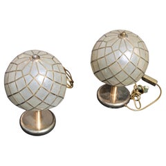 Coppia di lampade Decorative da Tavolo in Ottone Italia 1970