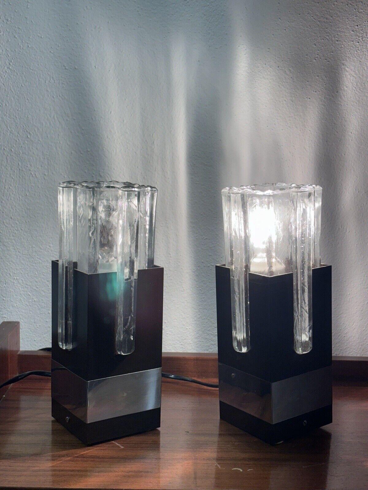 Coppia Di Lampade Gaetano Sciolari Per Stilkronen In Metallo E Vetro Design 1970 in vendita 1