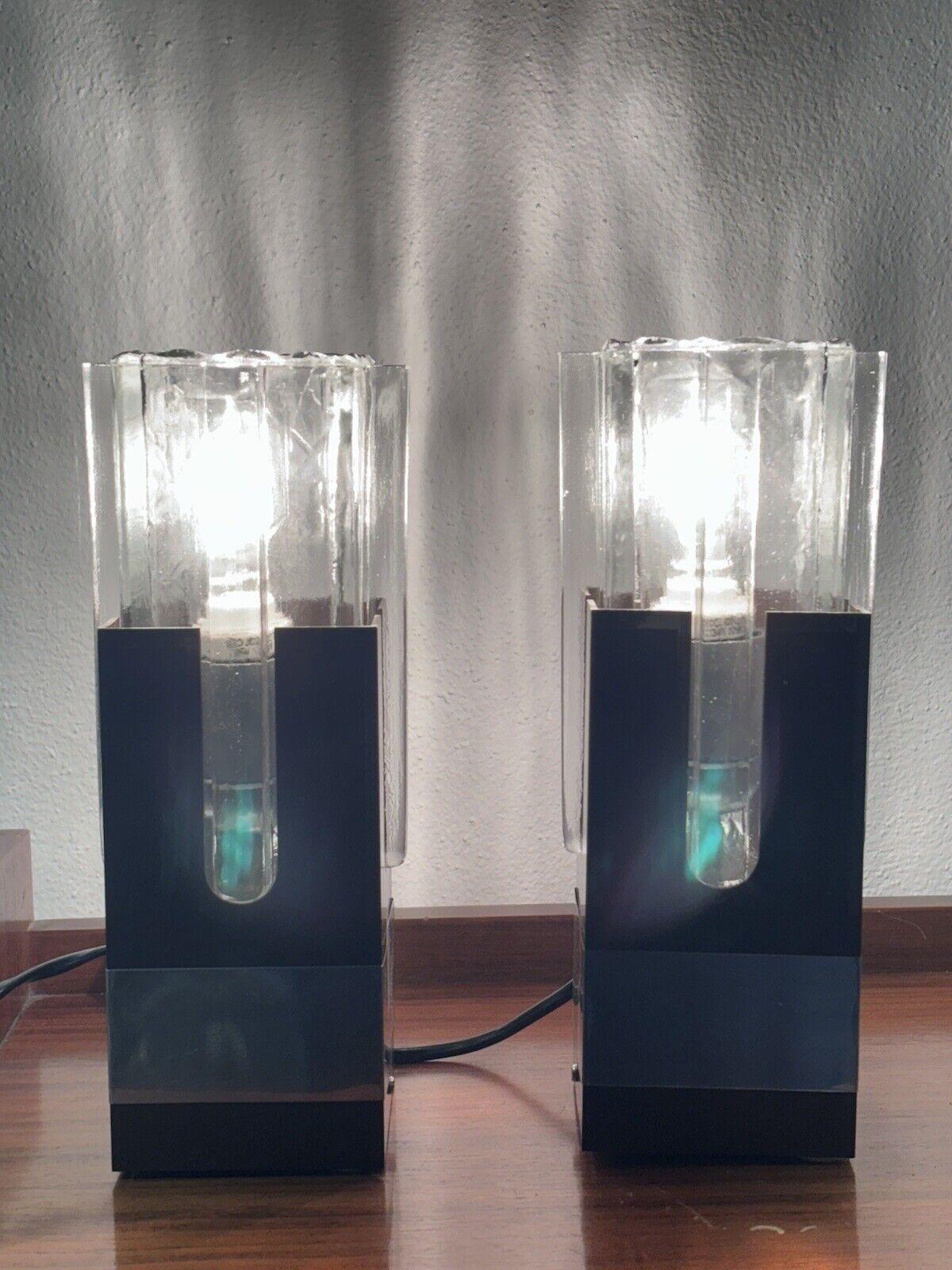 Coppia Di Lampade Gaetano Sciolari Per Stilkronen In Metallo E Vetro Design 1970 in vendita 3