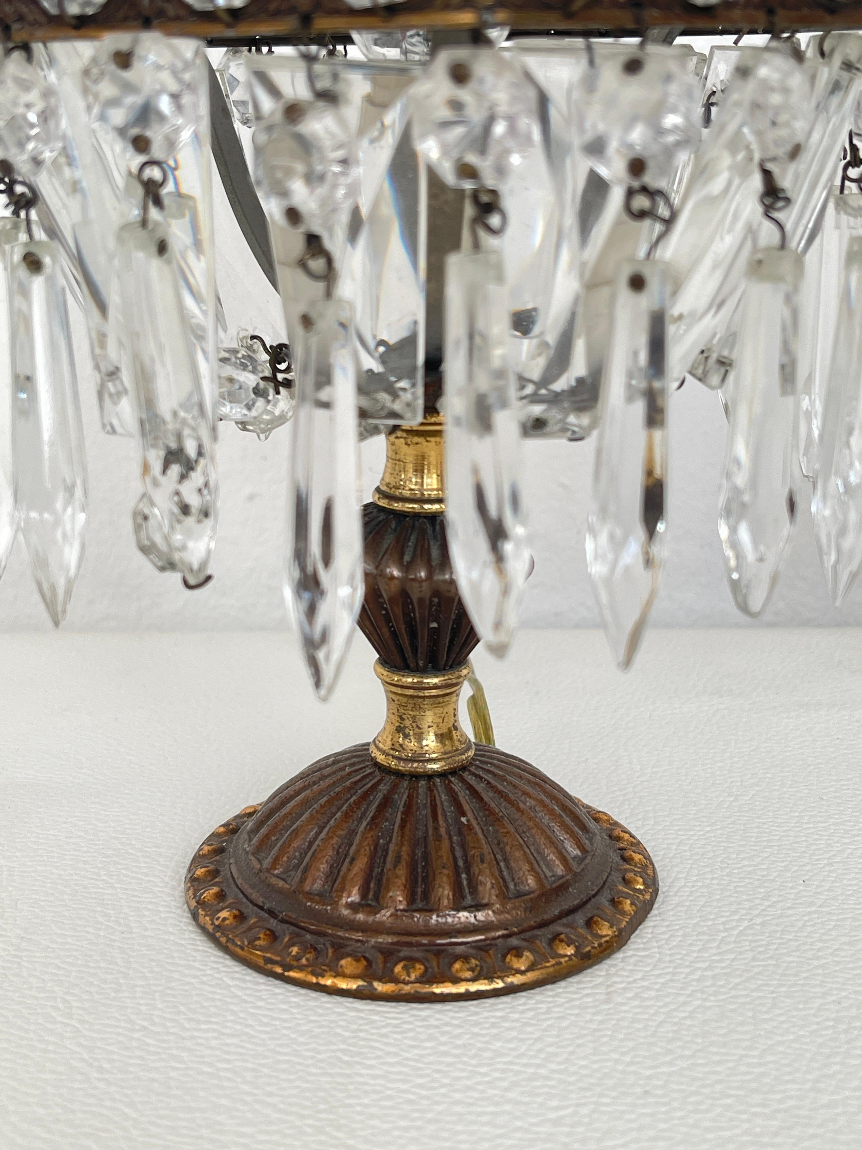 Par de Lámparas de Estilo Clásico con Cristales - Elegancia y Refinamiento Otro en venta