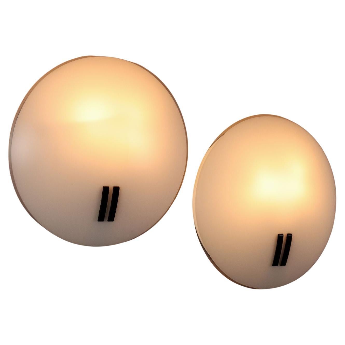 Coppia di Lampade Perla di Bruno Gecchelin per O-luce Anni 80