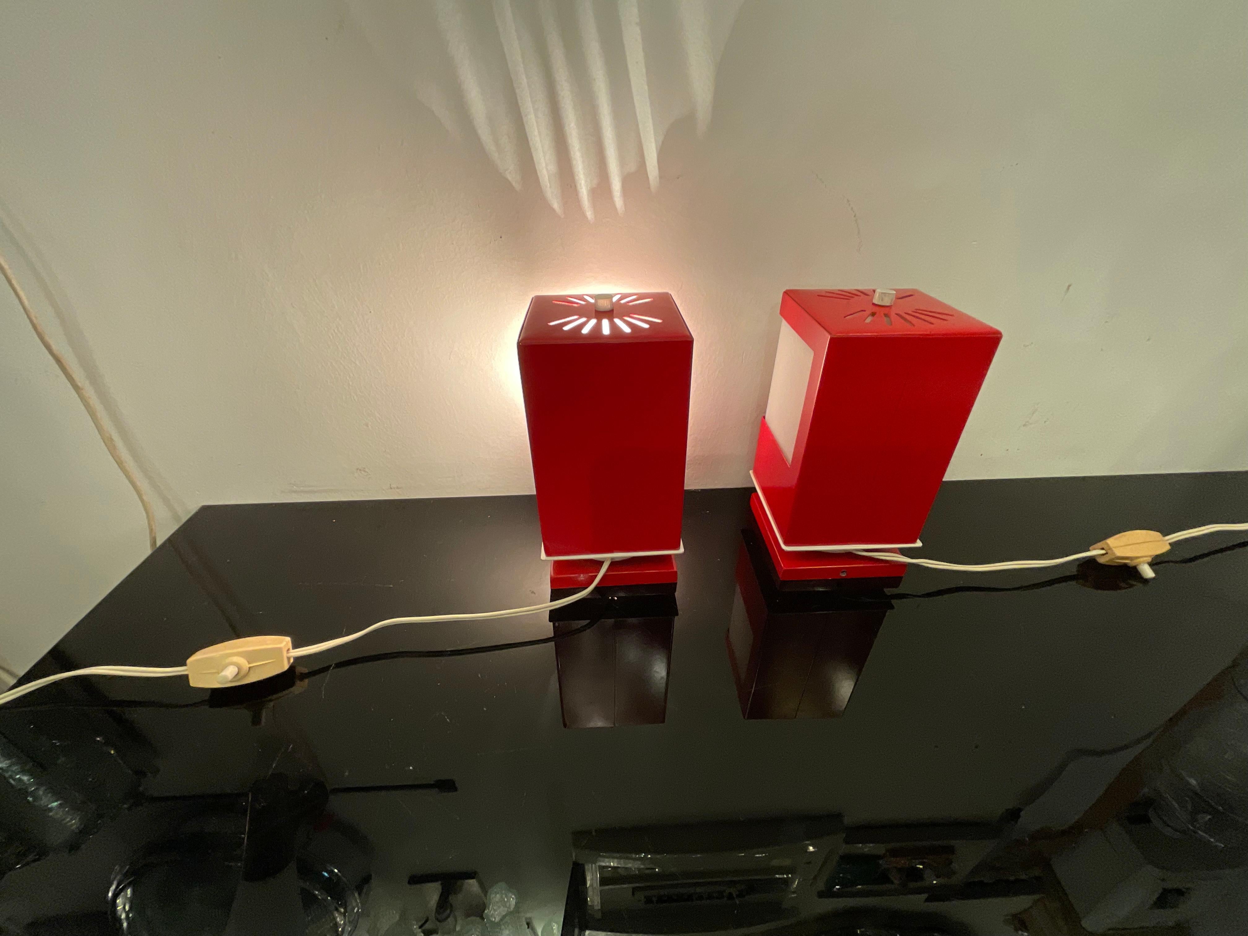 Pair of Space Age lamps by ANVIA, Pop Art - Holland 1970s In Good Condition For Sale In Milano, IT