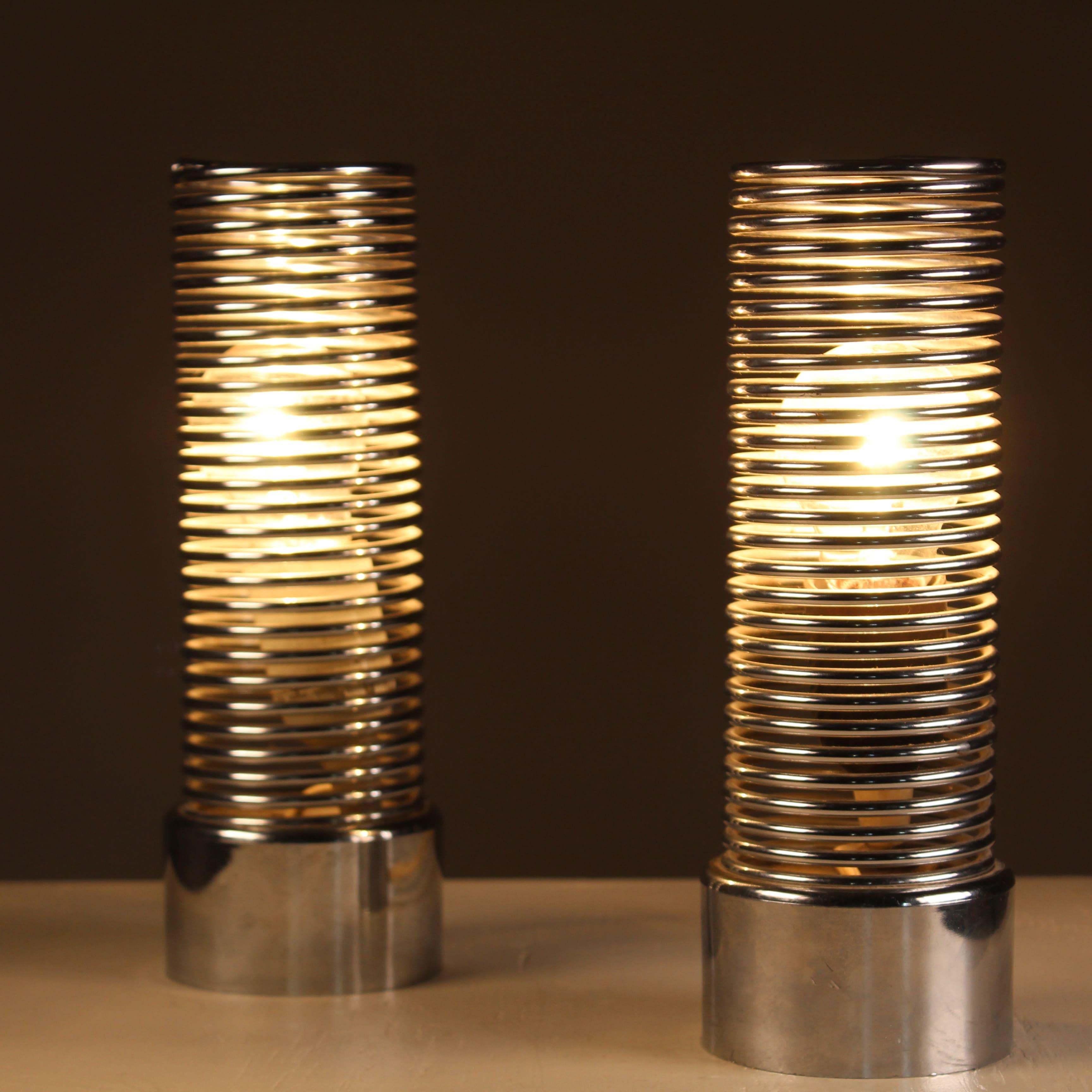Italian Paire de lampes à ressort, Heinz Brenker, 1970 en vente
