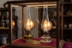 Pair of Vintage DITMAR Lamps - Antique Electrified Oil Lamps with Spec