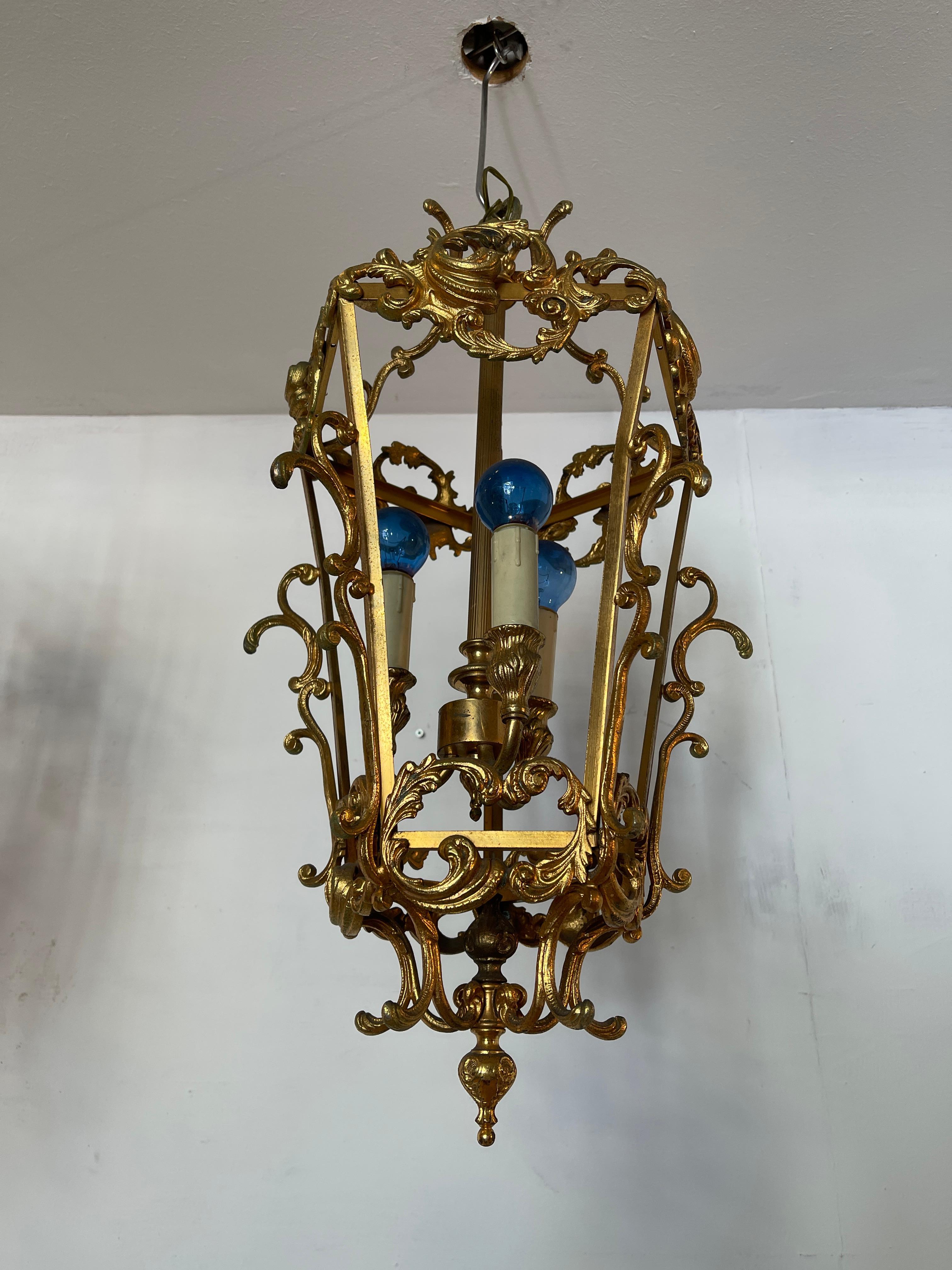 Paar Vintage-Laternen aus Bronze aus den 1940er Jahren im Zustand „Gut“ im Angebot in Cantù, IT