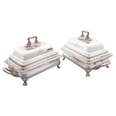 Pair of silver legume dishes and lids George III, Paul Storr, 1817