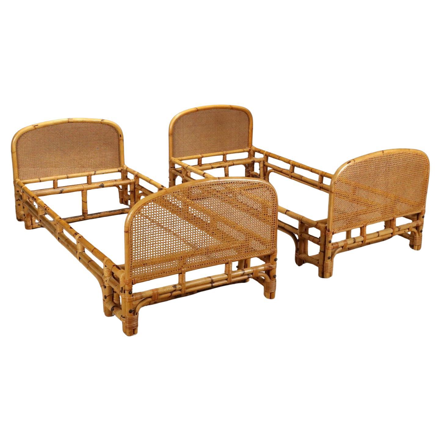 Coppia di Letti in Bambù Anni 70 For Sale