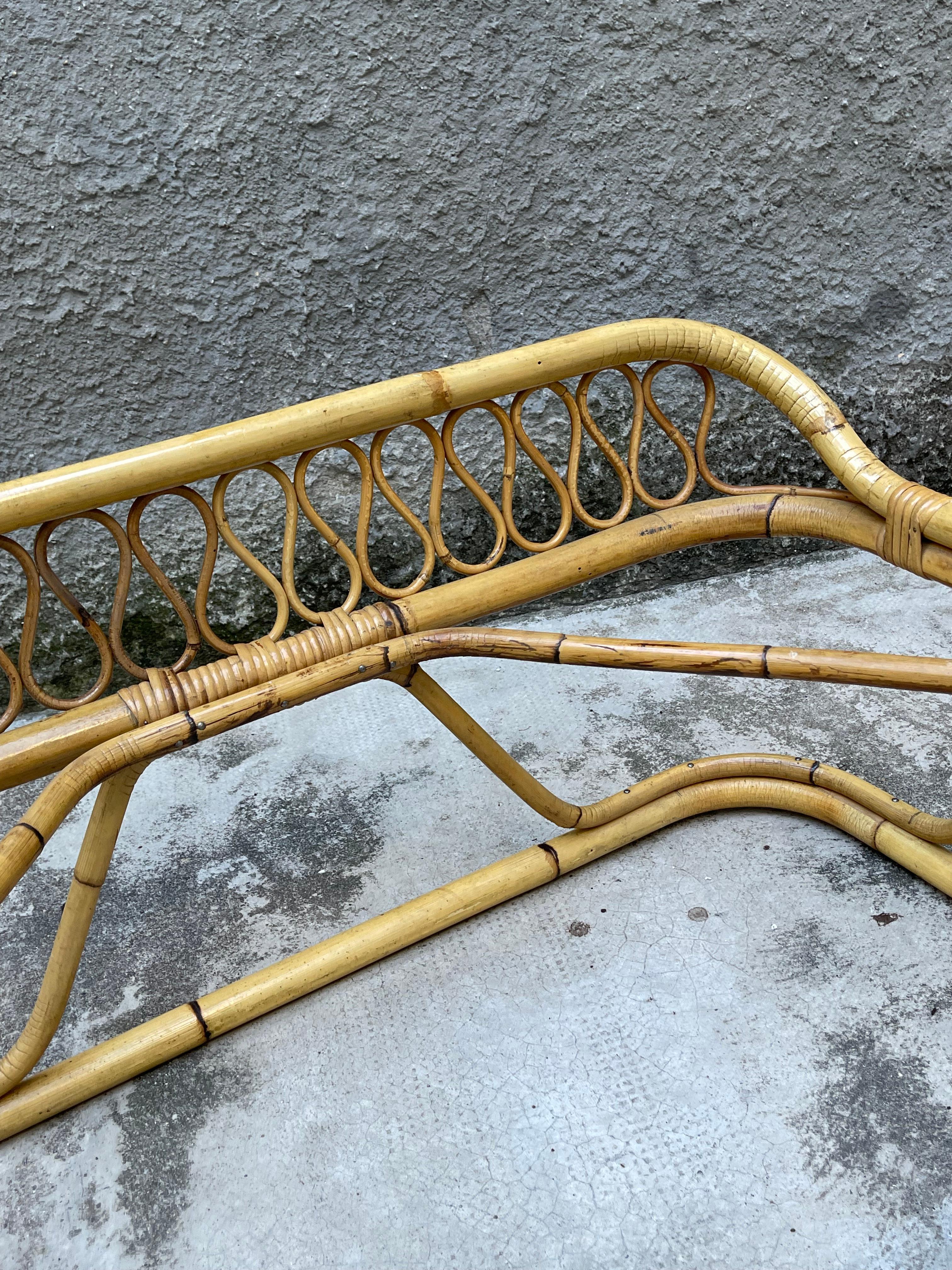 Paire de lits en bambou et rotin - Tito Agnoli for Bonacina - Italie - années 60 en vente 3