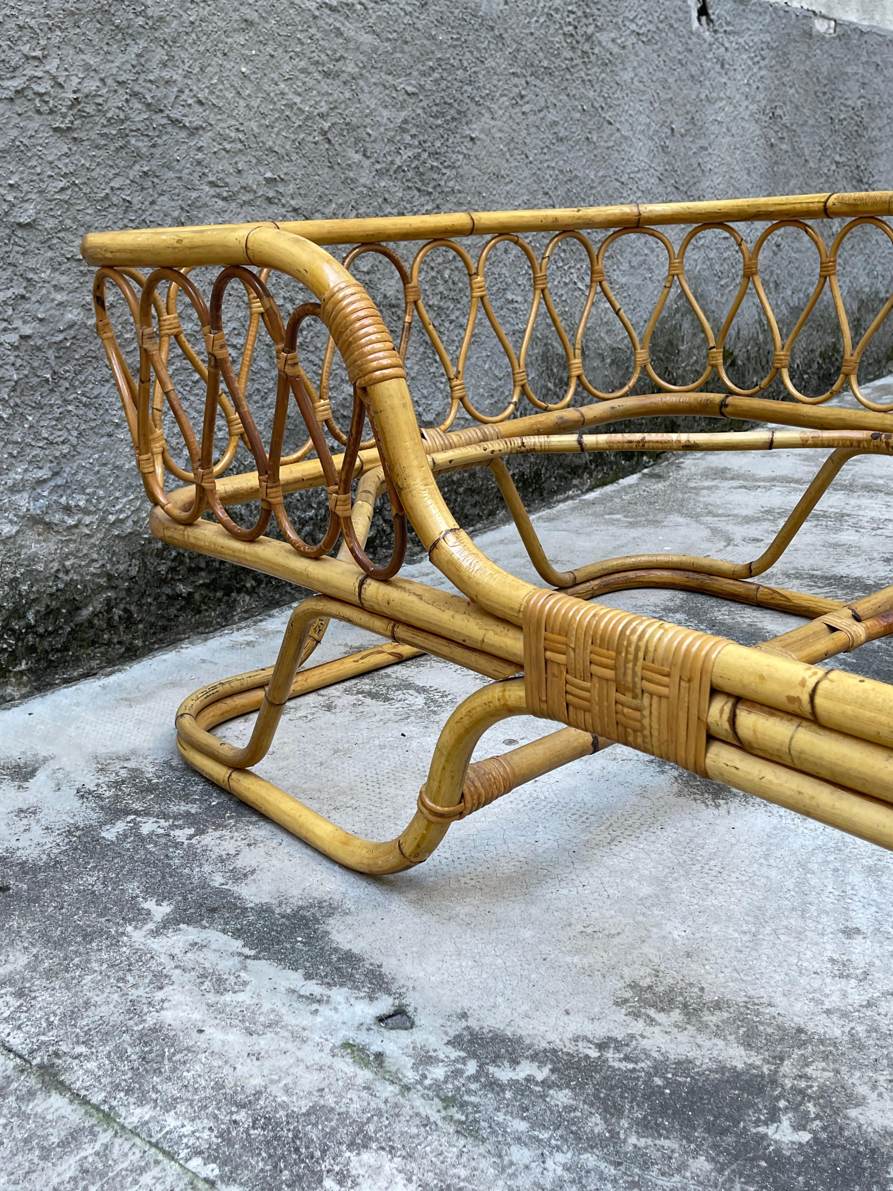 Pair of Bamboo and Rattan Cribs - Tito Agnoli for Bonacina - Italy - 60's For Sale 4
