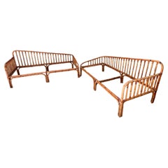 Pair of Shaped Bamboo Beds - Italy - 60's
