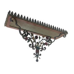 Paar italienische Jugendstil-Schmiedeeisenregale um 1910 Rechteckig