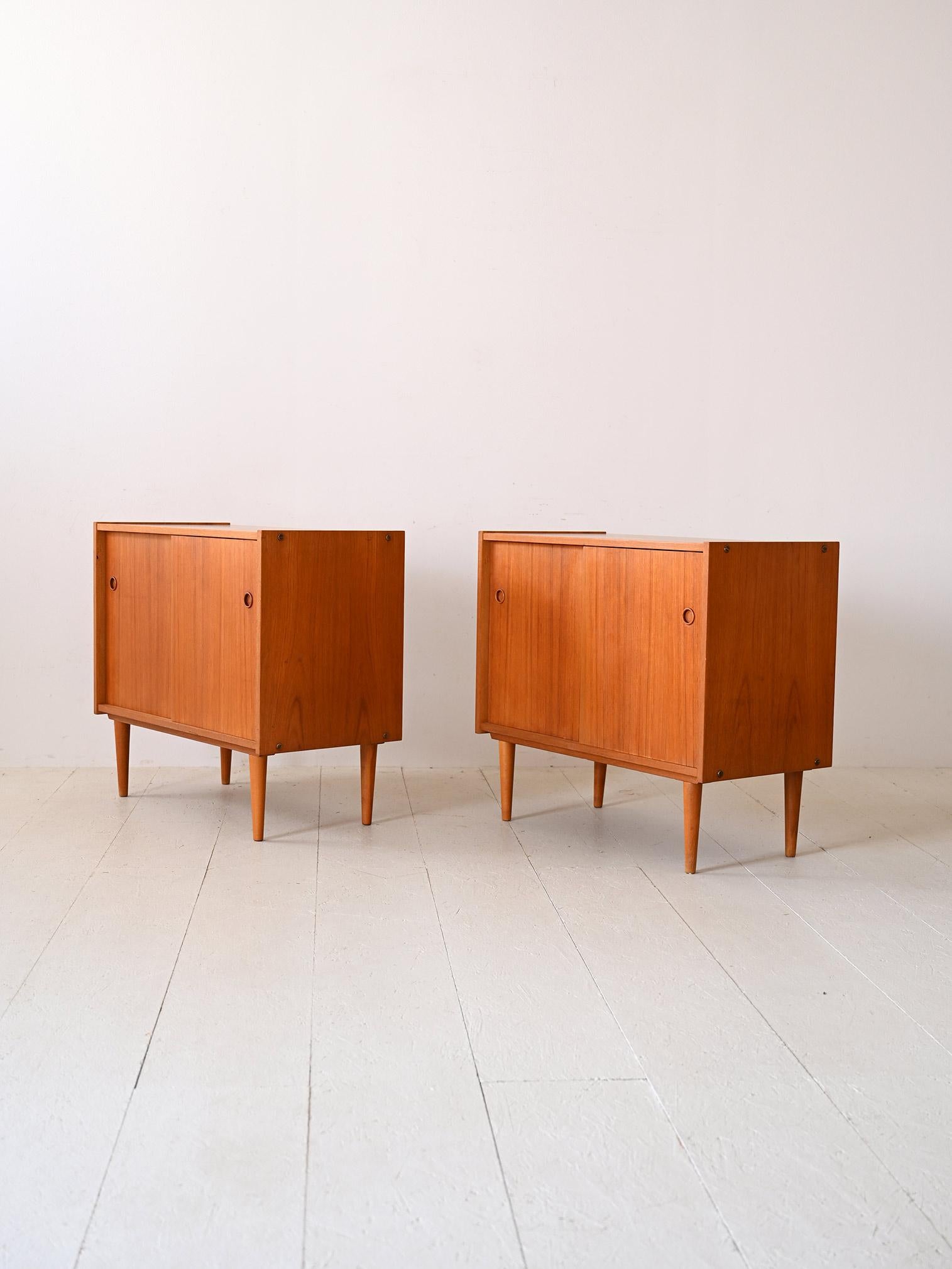 Mid-20th Century Pair of vintage teak cabinets For Sale