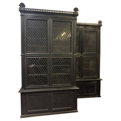 Paar schwarz lackierte Sideboard-Möbel, Italien