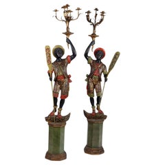 Pair of Moors Holding Torchbearers 20th century