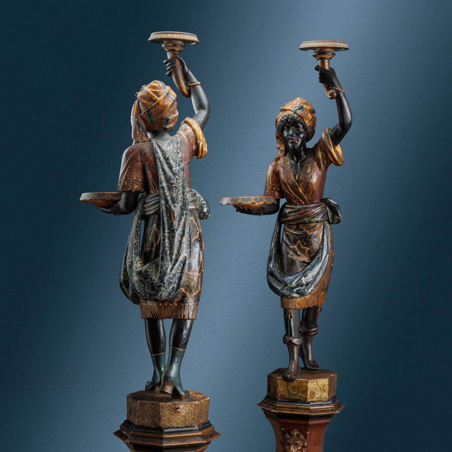Baroque Revival Pair of Moors. Venice, Second half of the 19th century For Sale