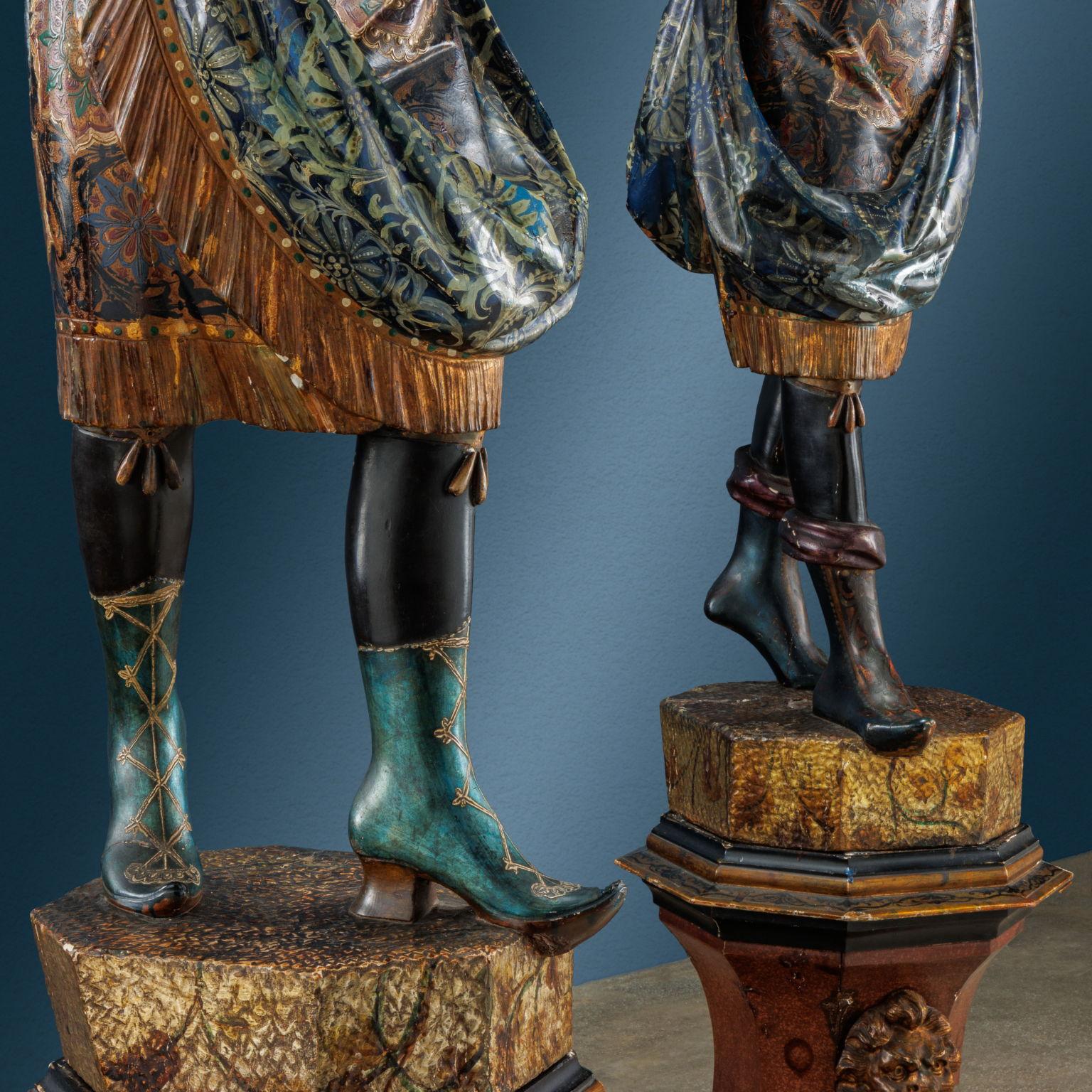 Pair of Moors. Venice, Second half of the 19th century In Good Condition For Sale In Milano, IT