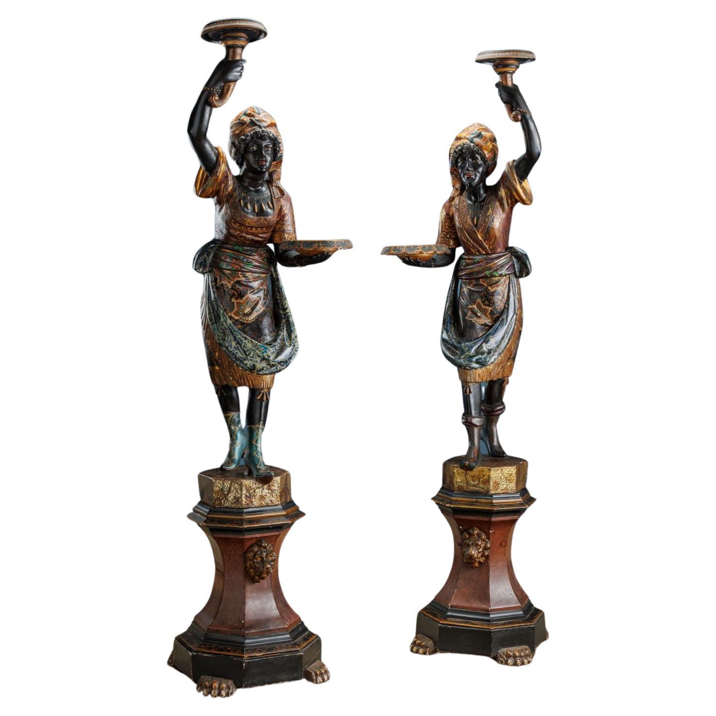 Pair of Moors. Venice, Second half of the 19th century For Sale