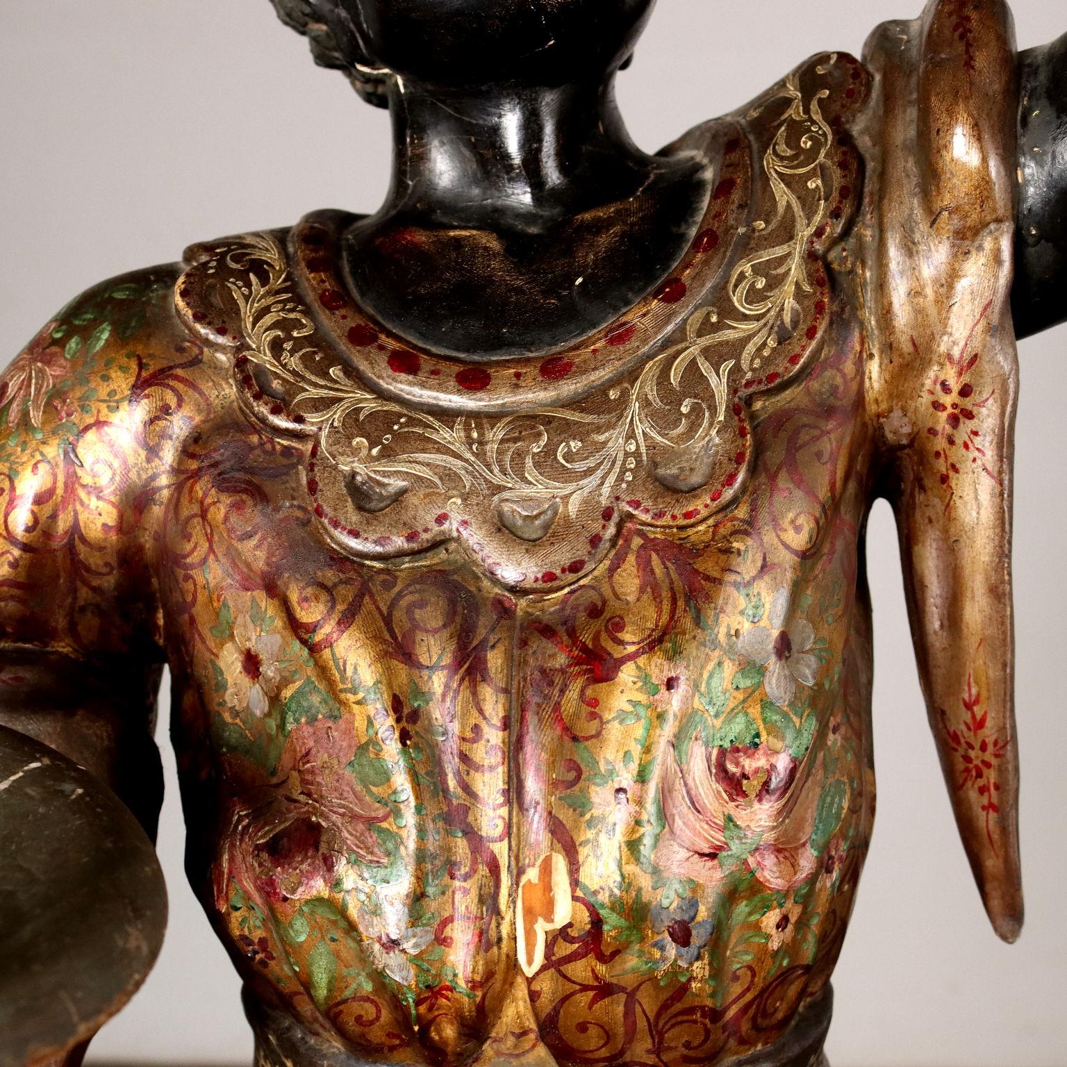 Mid-19th Century Coppia di Mori Veneziani Reggicero Prima Metà XIX Secolo in vendita