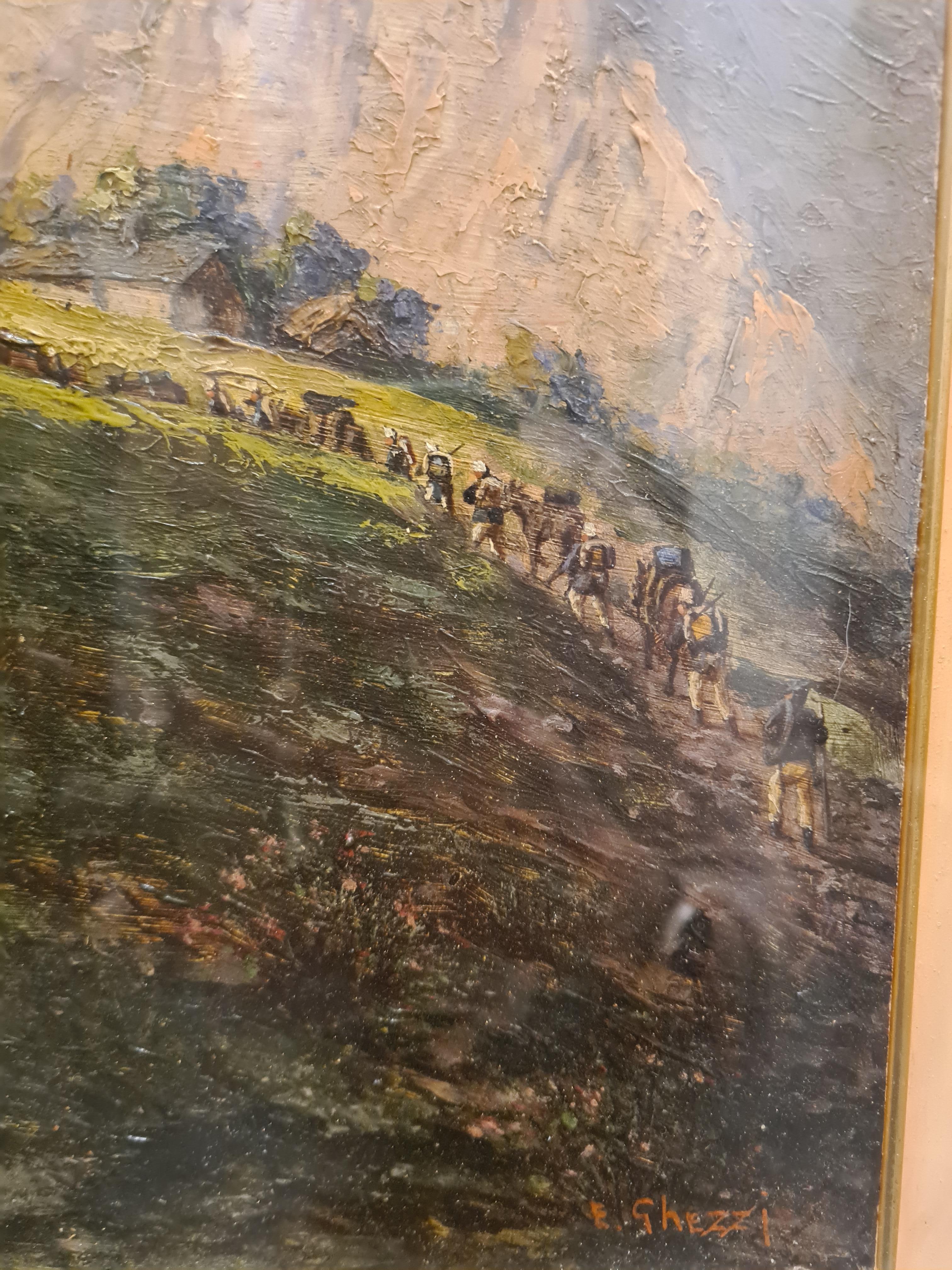 Pair of Mountain Landscapes from the 20th Century For Sale 4