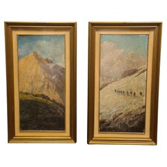 Vintage Pair of Mountain Landscapes from the 20th Century