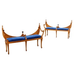 Pareja de bancos de estilo Biedermeier Austria Primera mitad del siglo XX