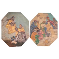 Coppia di pannelli devozionali dorati, Veneto, fine XVIII secolo