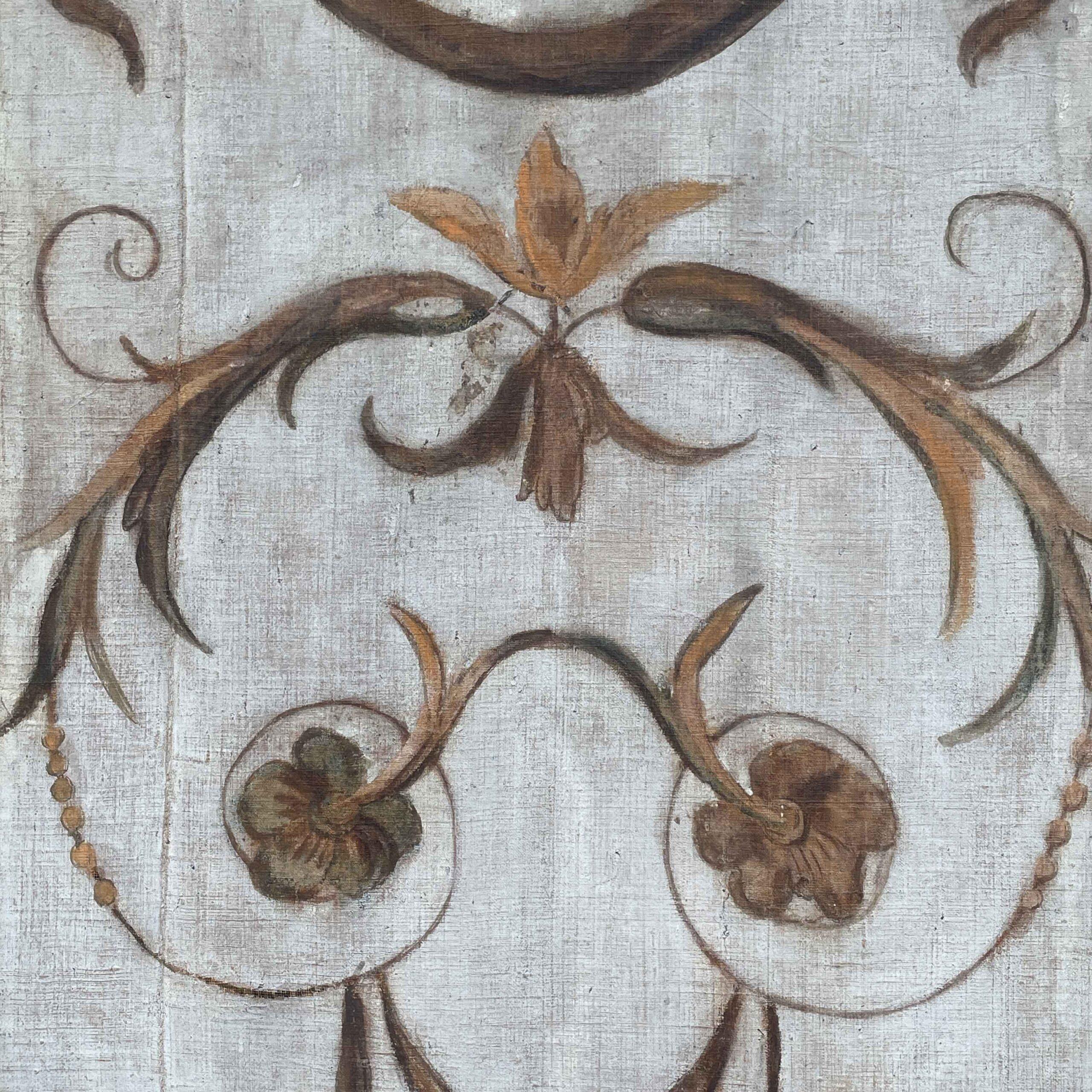 19th Century Coppia Di Pannelli Italiani Dipinti Con Grottesche Rinascimentali 1800