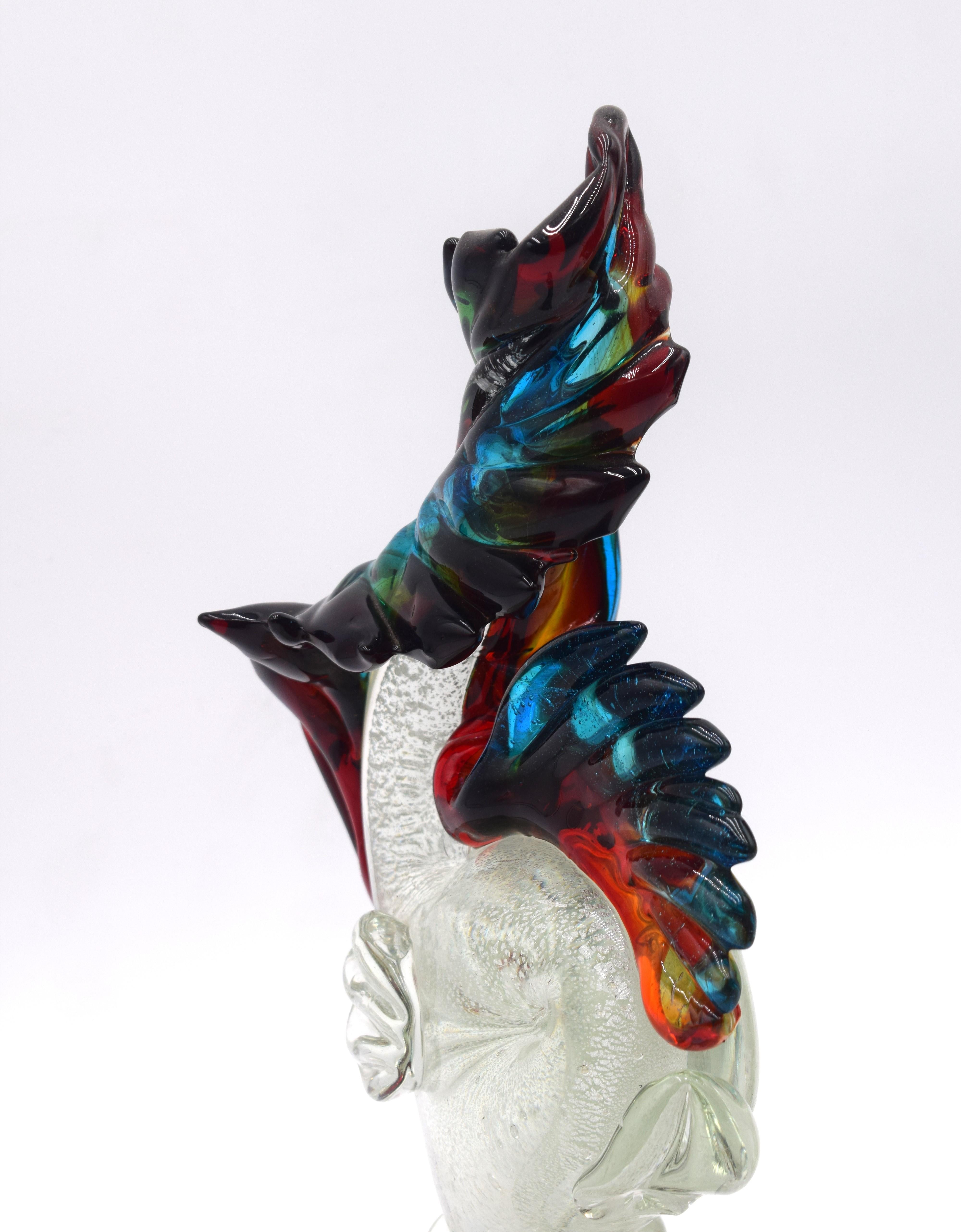 Pareja de peces en cristal de Murano, hacia 1970. en Bueno estado para la venta en Palermo, PA