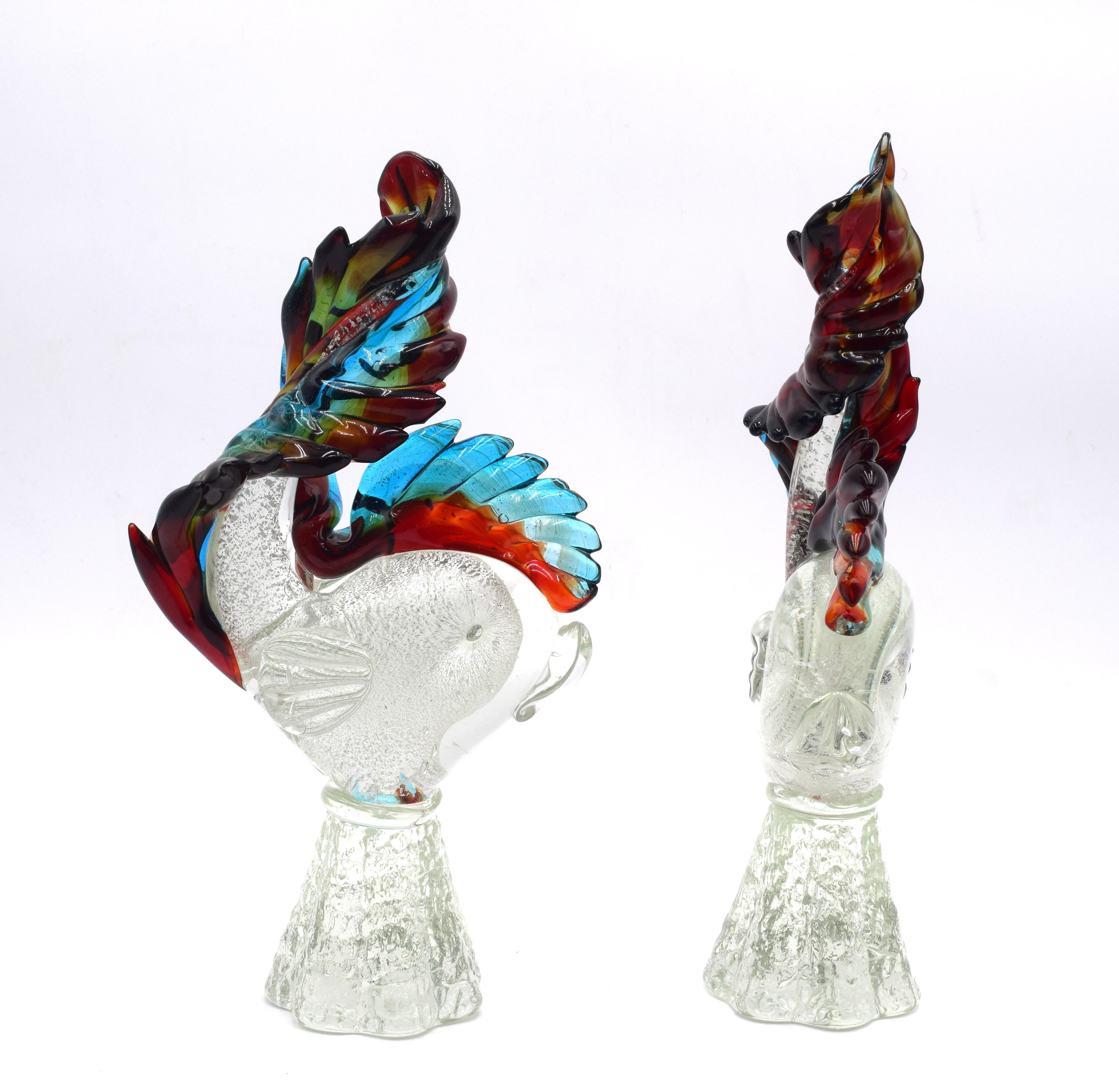 Pareja de peces en cristal de Murano, hacia 1970. Late 20th Century en venta