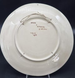 Pair of graffito ceramic plates, Alessio Tasca, Nove, 1950s