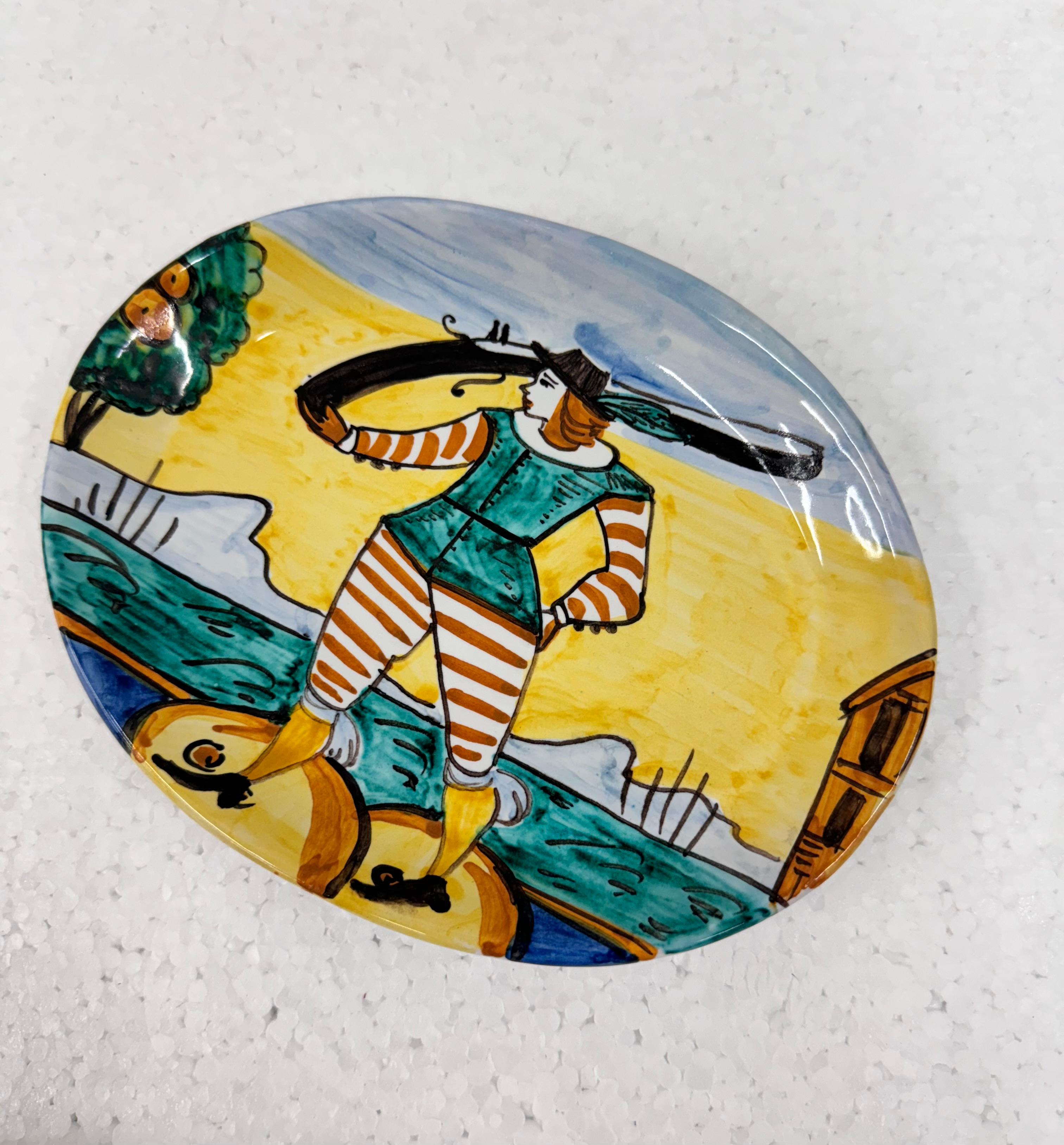 Italian Pair of ceramic saucers - ND Diolfi Montelupo