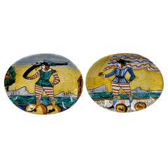 Coppia di piattini in ceramica - ND Diolfi Montelupo