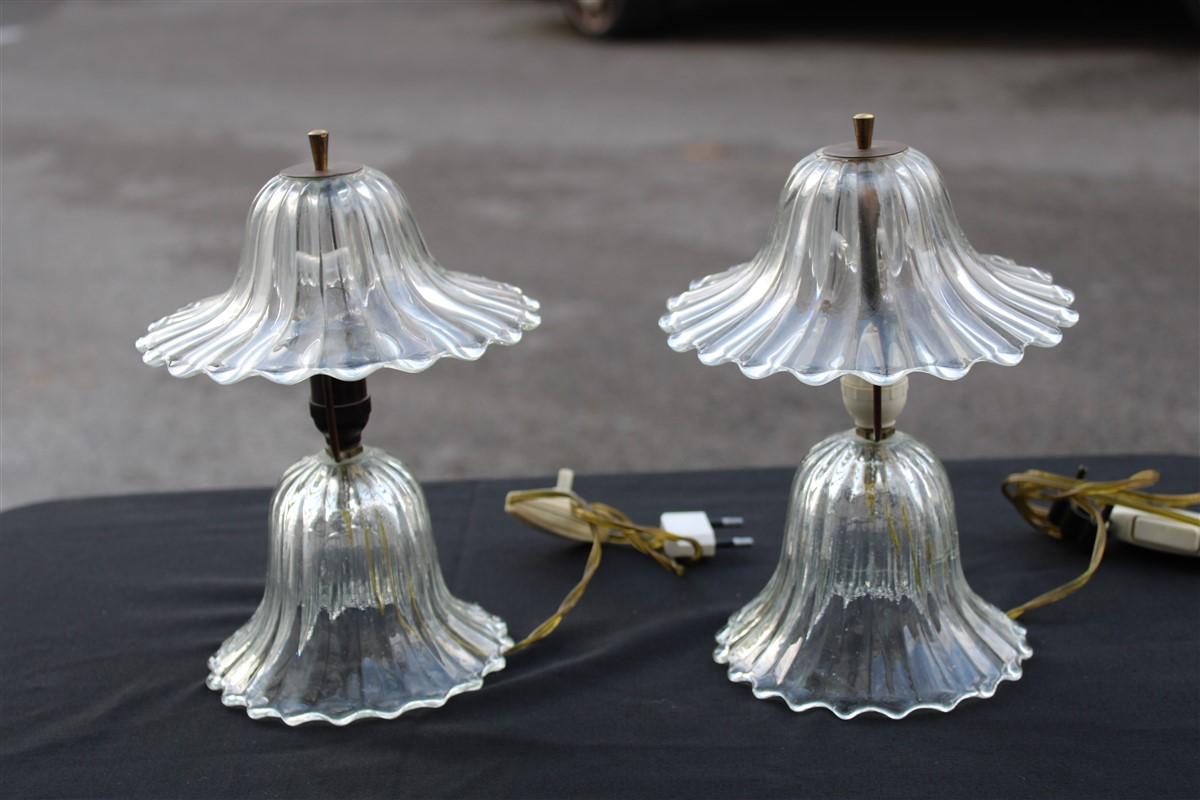 Coppia di deliziose lampada da tavolo in Vetro di Murano.