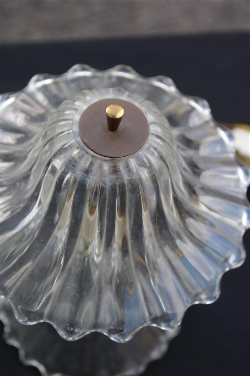 Italian Coppia di Piccole Lampade da comodino Barovier 1940 Murano Art Glass a Fungo
