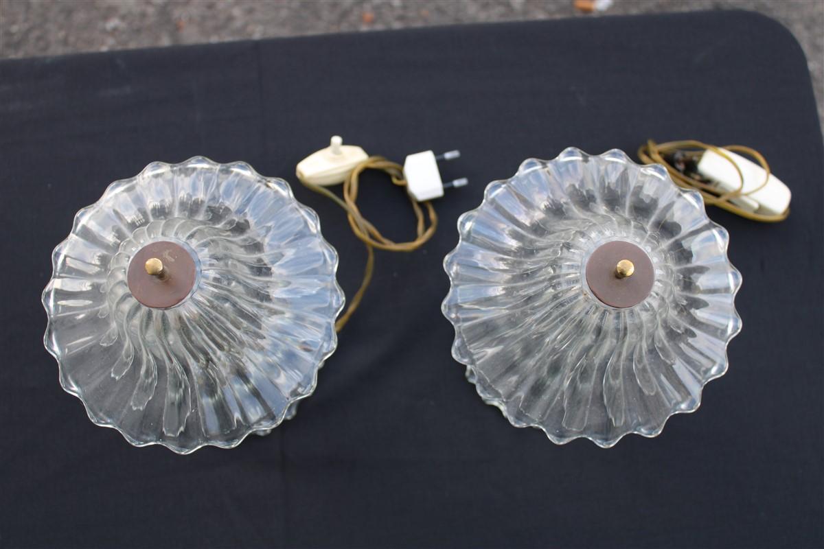 Coppia di Piccole Lampade da comodino Barovier 1940 Murano Art Glass a Fungo 1