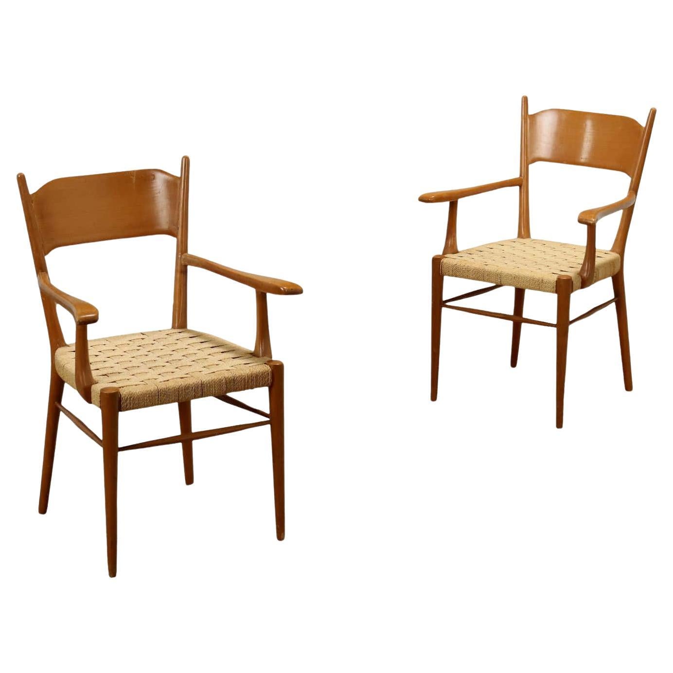 Paire de petites chaises des années 1950 en vente