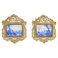 Pair Of French Paintings Landscapes On Enamel 18th Century