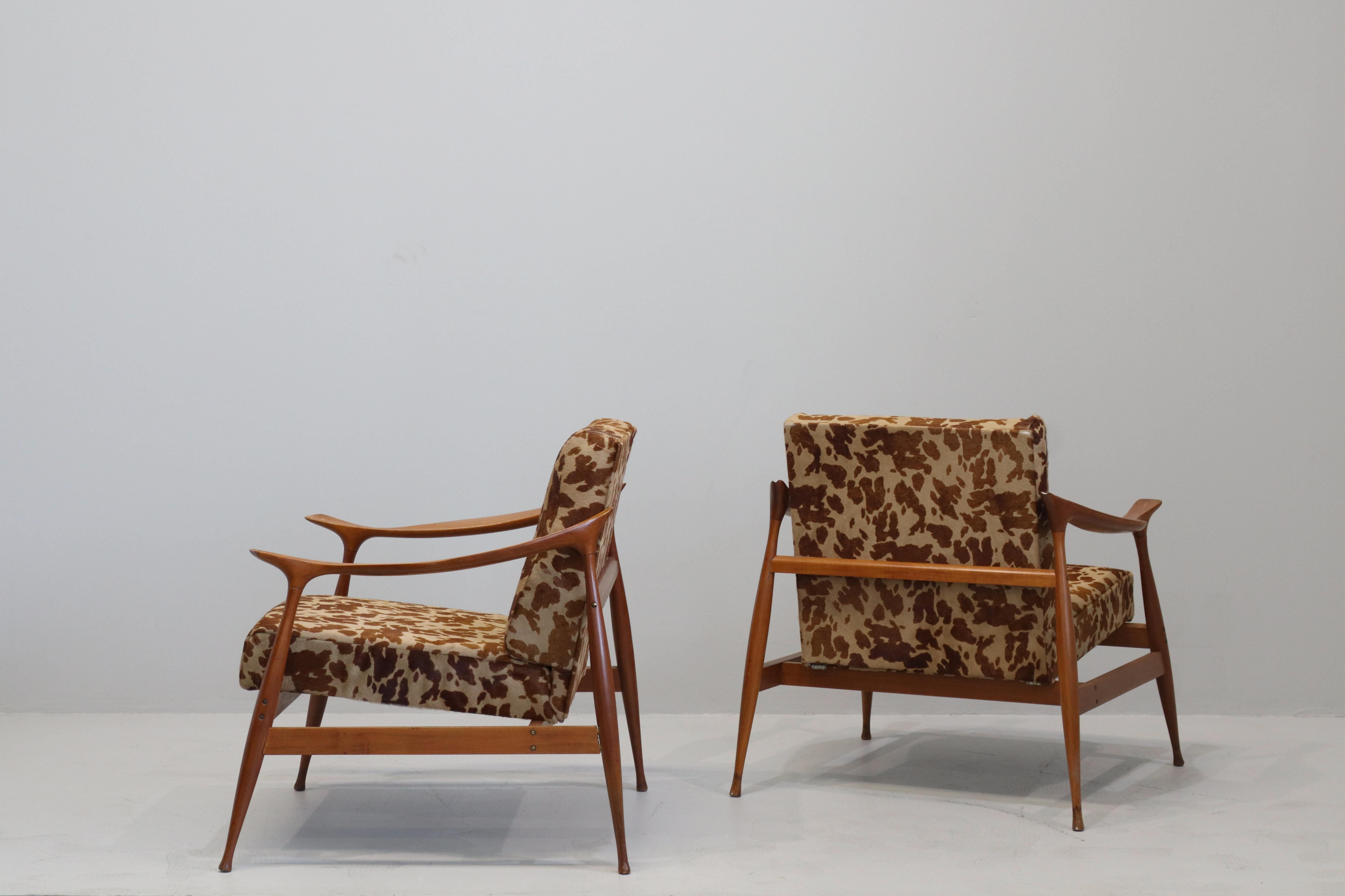 Mid-Century Modern Coppia di Pltrone di Ico Parisi per Fratelli Reguitti, Italia, 1959 Marked en vente