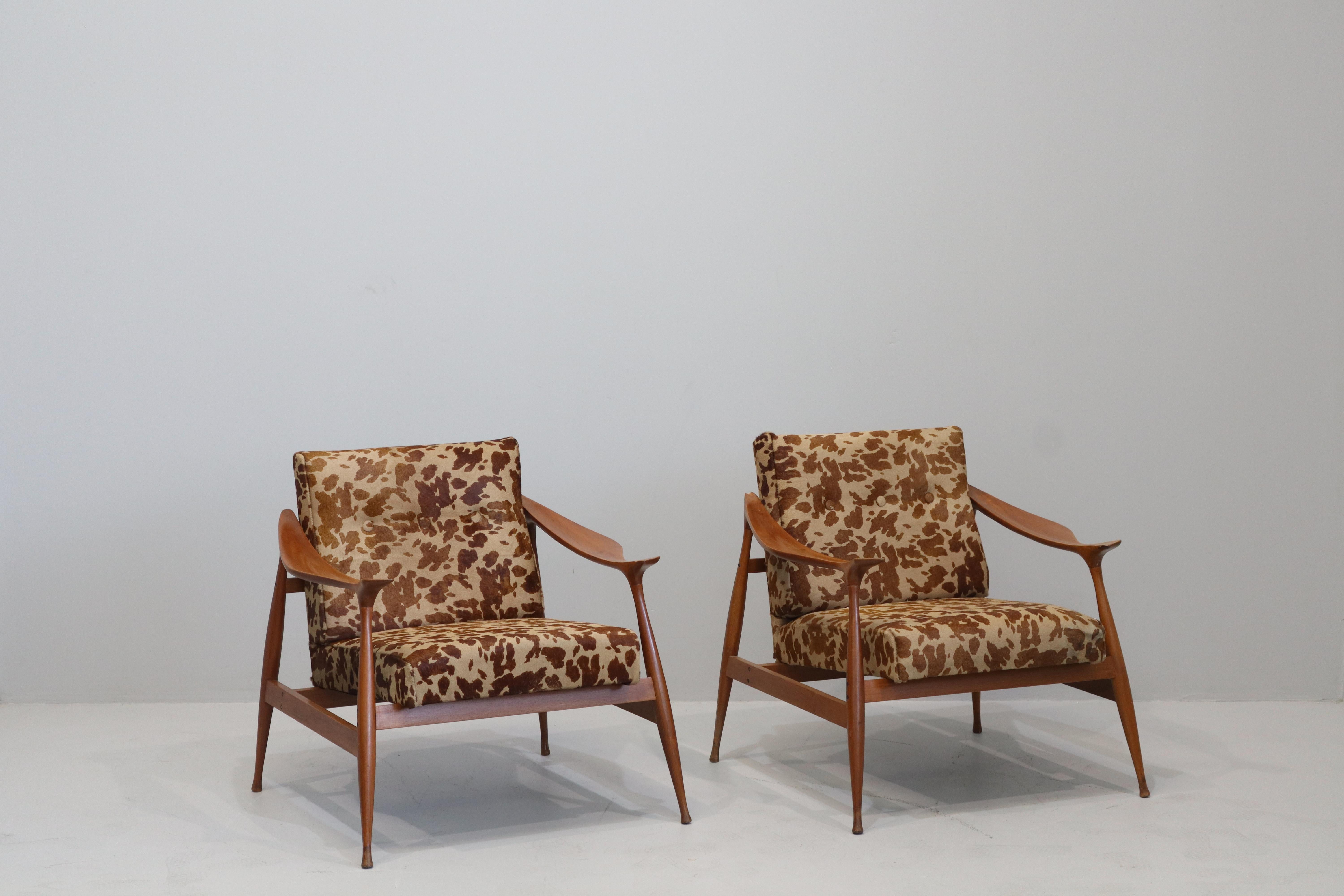 Mid-20th Century Coppia di Pltrone di Ico Parisi per Fratelli Reguitti, Italia, 1959 Marked en vente