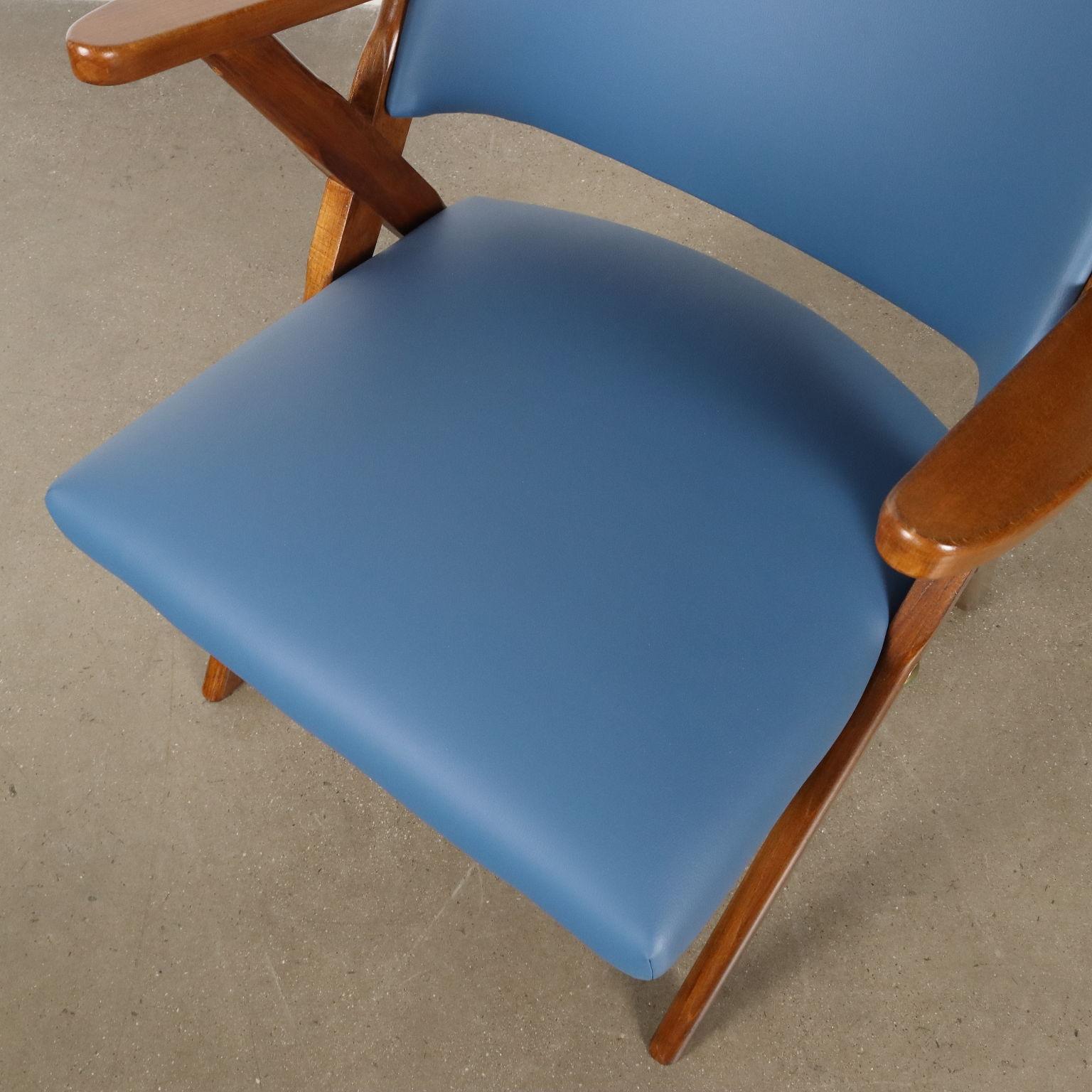 Beech Pair of 50s-60s Armchairs For Sale