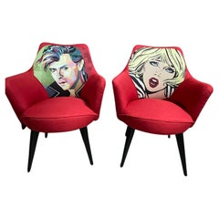 Coppia di poltroncine anni '50 completamente restaurate