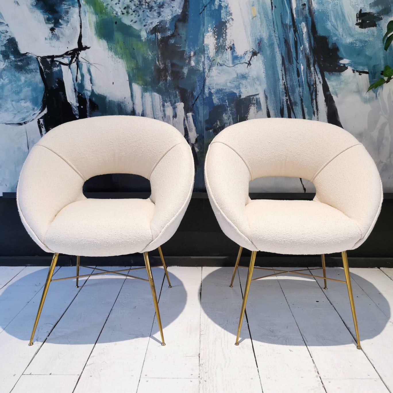 20th Century pair of 1950s armchairs designed by Silvio Cavatorta For Sale