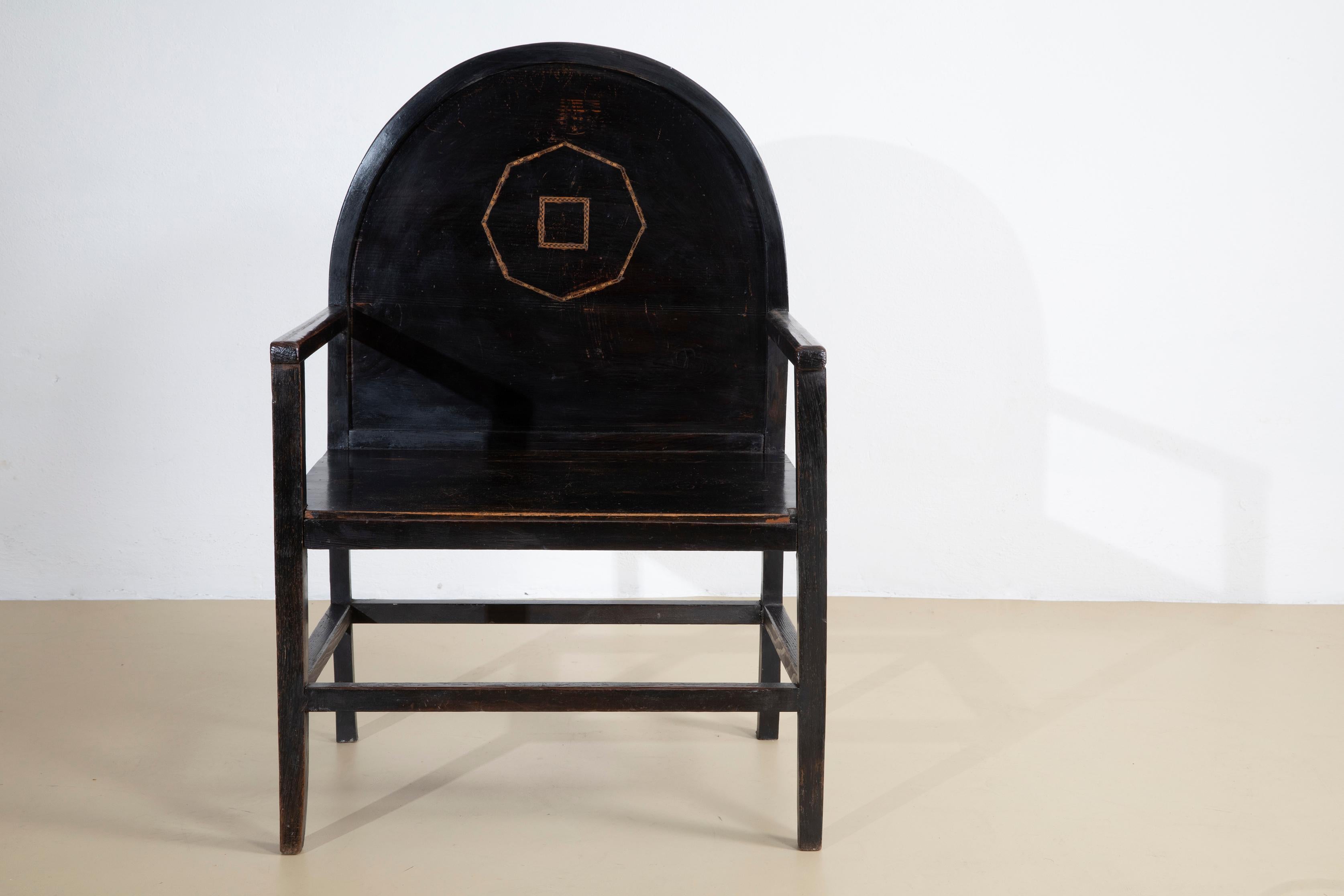 Paire de fauteuils de chambre des années 1920, fabrication italienne Bon état - En vente à Firenze, IT
