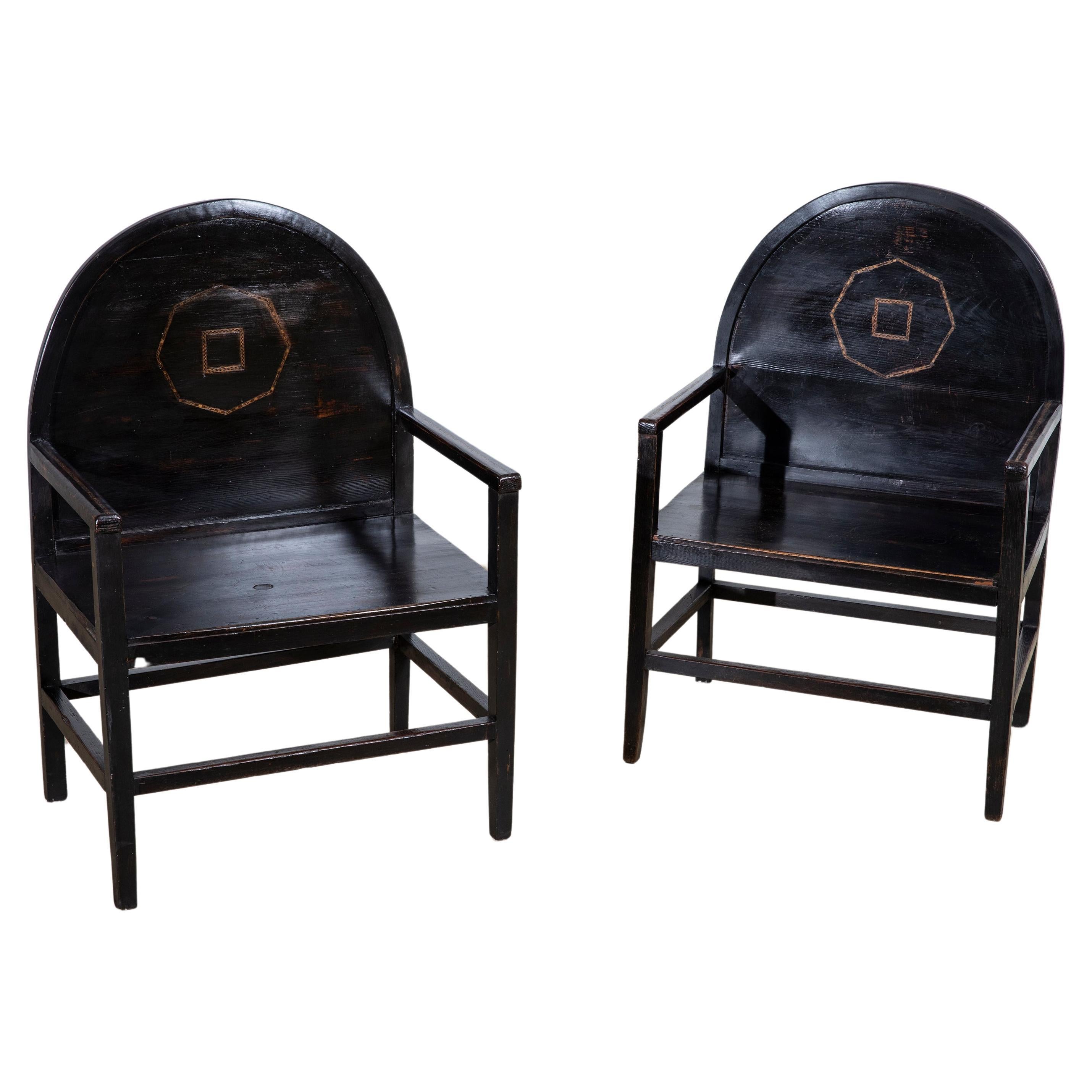 Paire de fauteuils de chambre des années 1920, fabrication italienne en vente