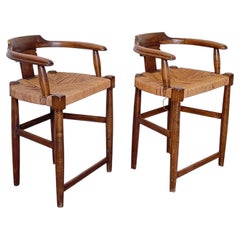 Pair of wooden armchairs, "Nordic Heritage," 1970s
