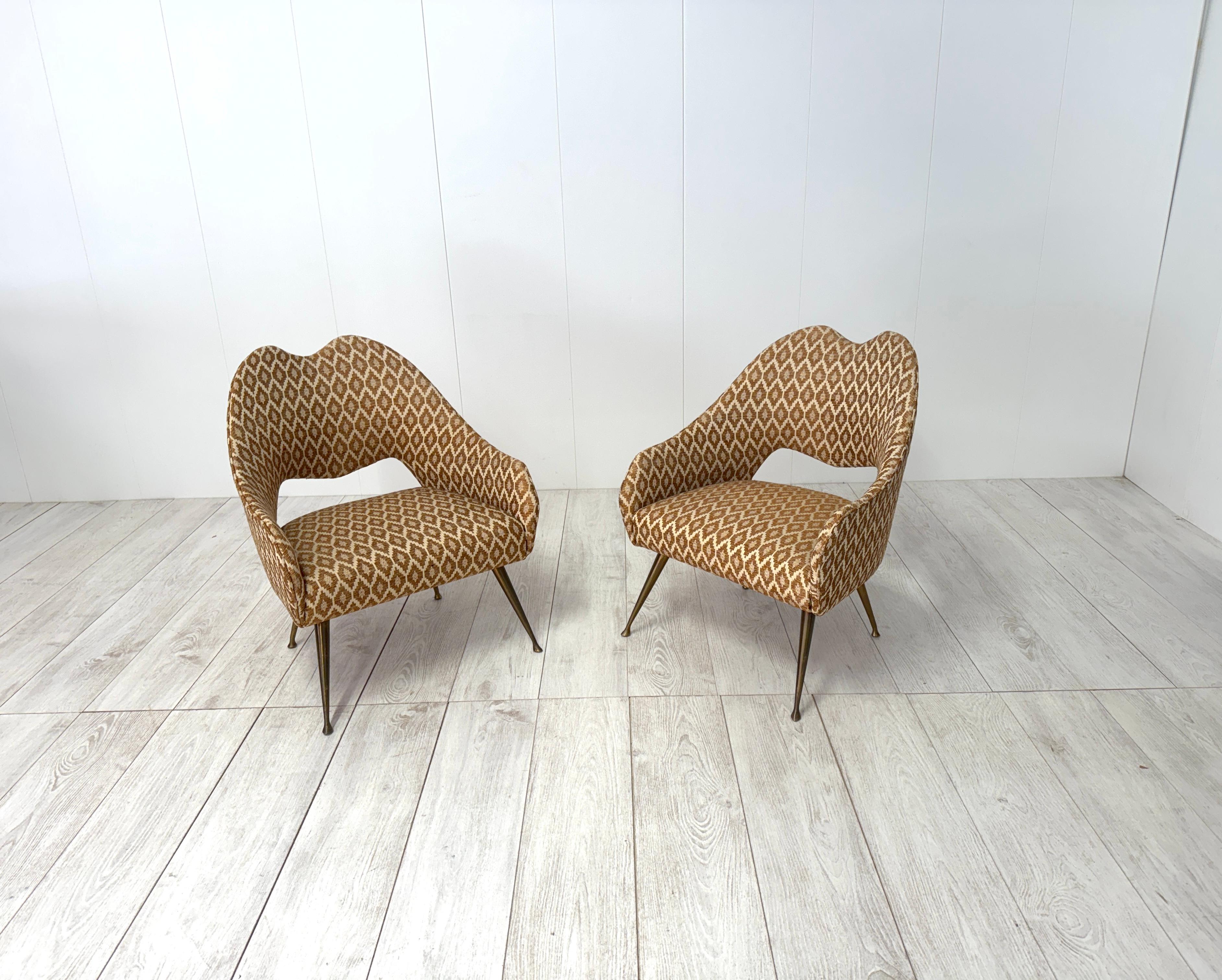 Pair of small armchairs, Italian prod., 1960s In Good Condition In Rivoli, IT